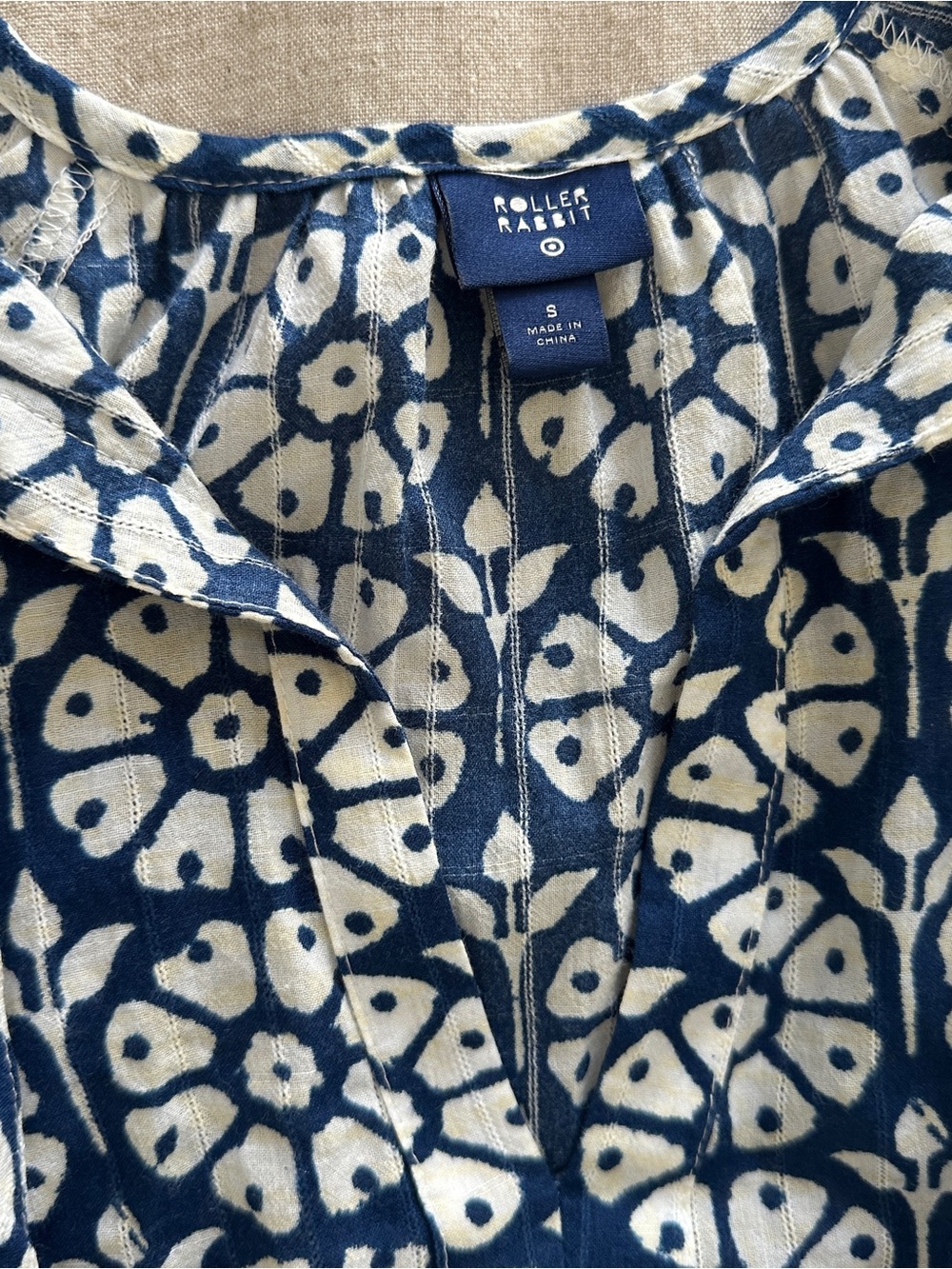 Roller Rabbit x Target Navy and White Floral Top - Picture 2 of 5